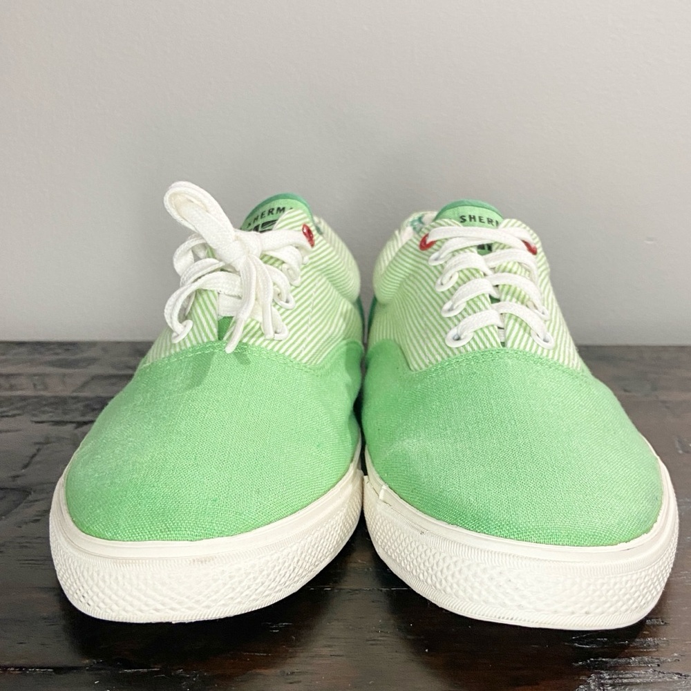 Ben Sherman Green Canvas Sneakers Retro NEW Mens Size 10 - Picture 3 of 9